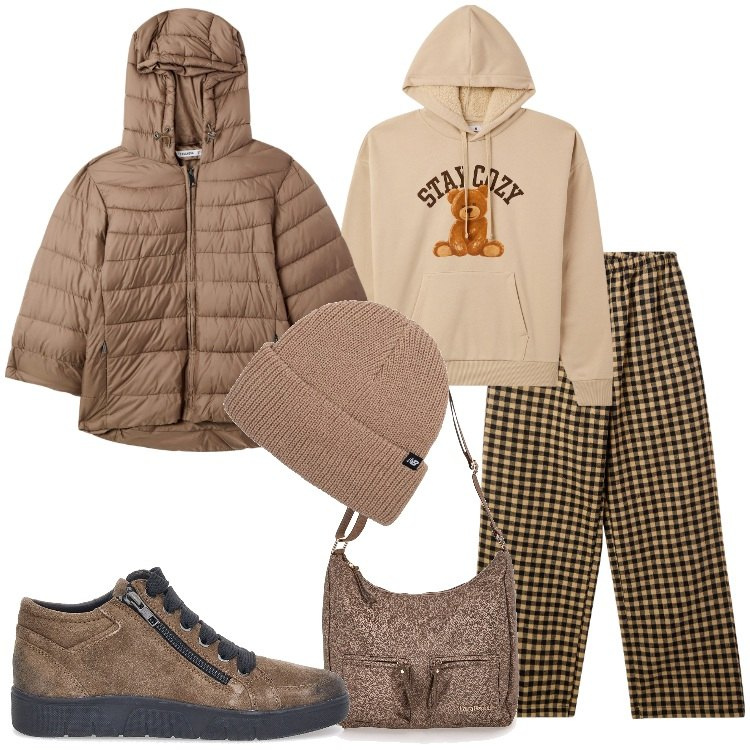 Outfit donna - Bantoa - Black Month. Stile Basic per Scuola/Università. Abbinamento con pantaloni, blazer, felpe con cappuccio, berretti, borse a tracolla, scarpe stringate.