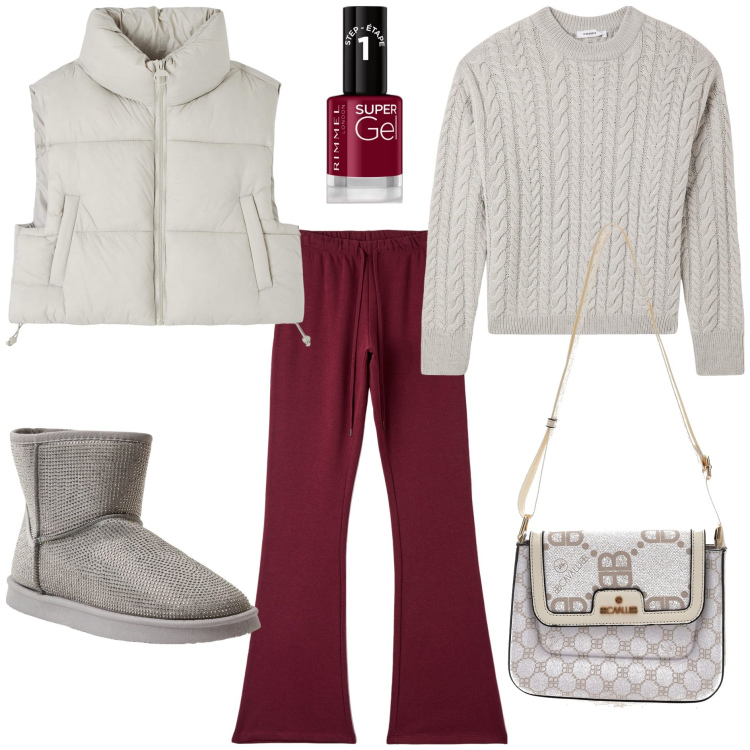 Outfit donna - Best shop Bantoa. Stile Casual per Tutti i giorni. Abbinamento con smalti, pantaloni, maglieria, stivali, piumini, borse a tracolla.