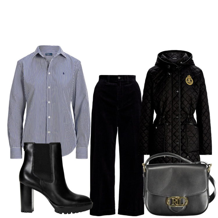 Outfit donna - Il lunedì dei lunedì. Stile Basic per Tutti i giorni. Abbinamento con camicie, giacche, stivaletti chelsea, pantaloni, borse a tracolla.