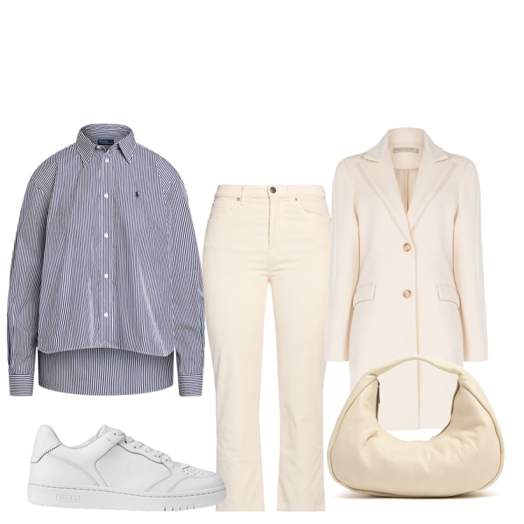 Outfit donna - Camicia corta avanti e lunga dietro. Stile Basic per Tutti i giorni. Abbinamento con pantaloni, cappotti, camicie, sneakers, borse a mano.