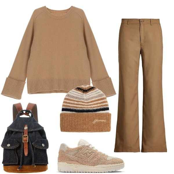 Outfit donna - Oggi mi vesto cosi\'. Stile Casual per Tutti i giorni. Abbinamento con sneakers, pullovers, zaini, pantaloni, berretti.