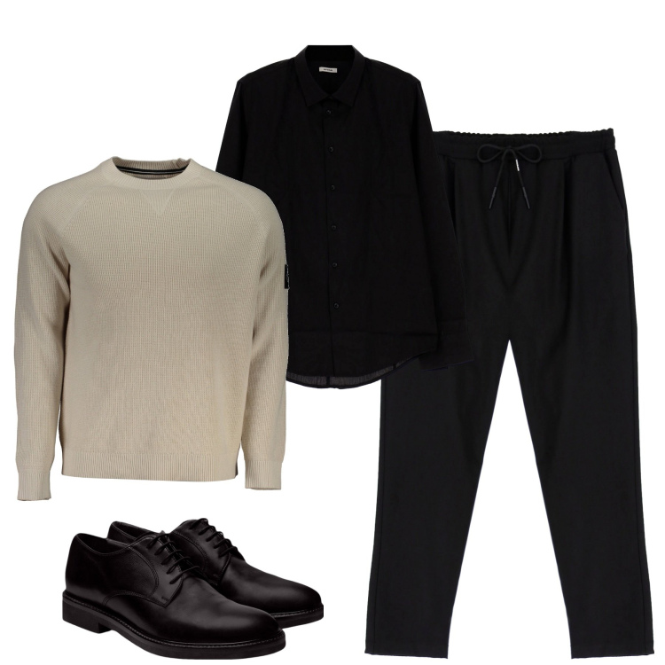 Outfit uomo - Total look #2000640. Stile Urban per Tutti i giorni. Abbinamento con camicie, pantaloni, scarpe stringate, maglieria.