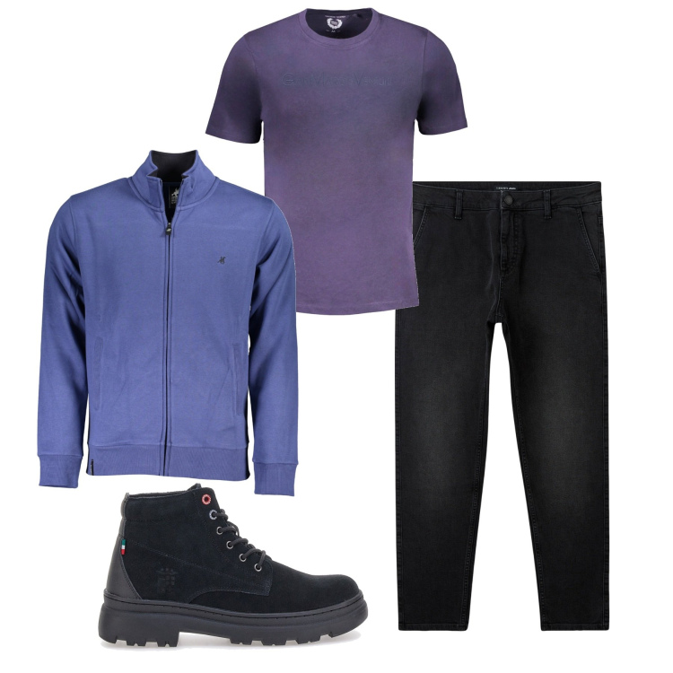 Outfit uomo - Pomeriggio. Stile Urban per Tutti i giorni. Abbinamento con jeans, stivali e stivaletti, t-shirt, felpe.