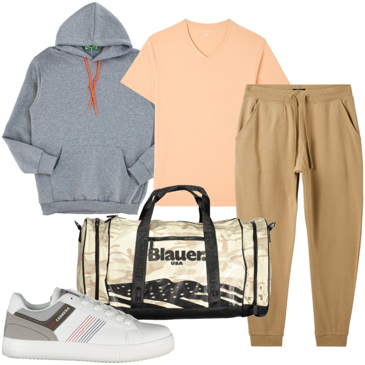 Outfit uomo - Allenamento di padel. Stile Casual per Sport. Abbinamento con t-shirt, pantaloni, felpe con cappuccio, sneakers, borse sportive.