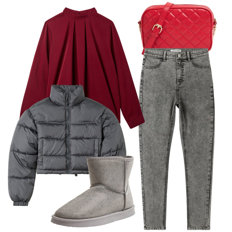 Outfit donna - Terranova - Black Friday. Stile Casual per Tutti i giorni. Abbinamento con stivali, camicie, borse a tracolla, jeggings, blazer.