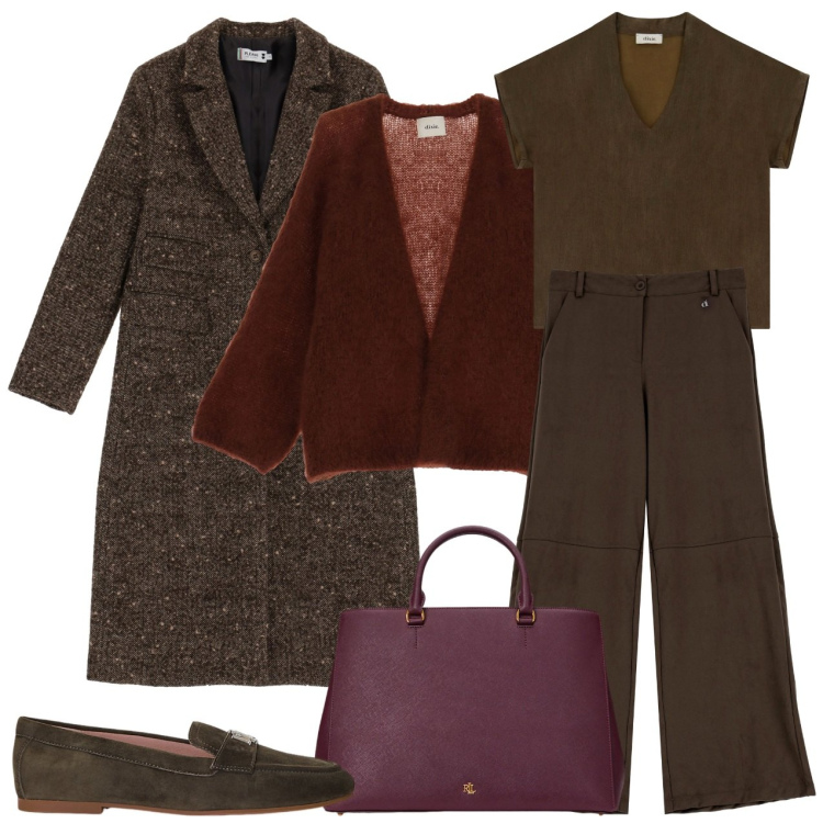 Outfit donna - Mocassini verdi. Stile Casual chic per Tutti i giorni. Abbinamento con cappotti, cardigans, pantaloni a palazzo, top, borse a mano, mocassini.