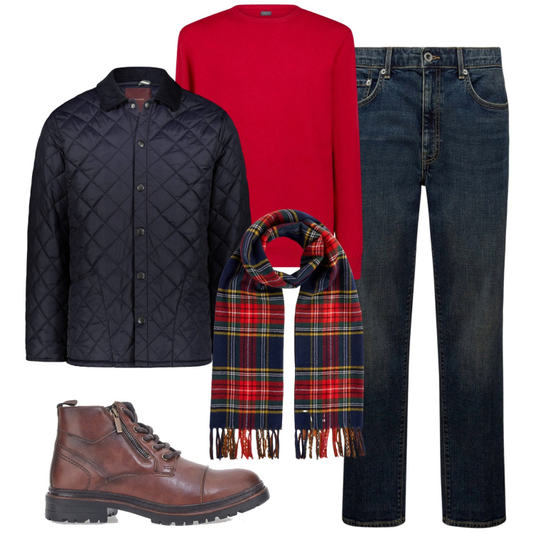 Outfit uomo - City. Stile Urban per Tutti i giorni. Abbinamento con stivali e stivaletti, maglieria, jeans, cappotti, sciarpe.