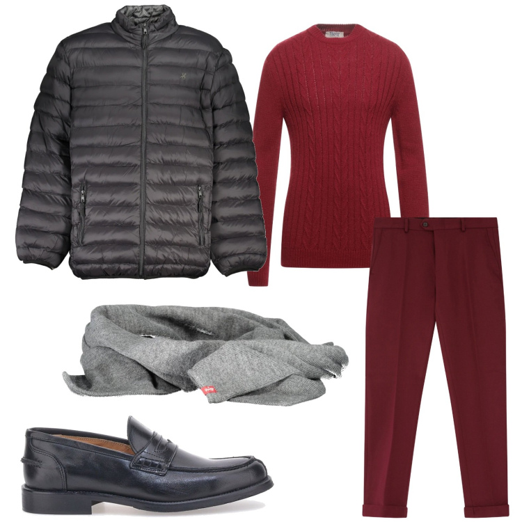 Outfit uomo - I pantaloni affusolati. Stile Casual per Ufficio. Abbinamento con pullovers, pantaloni, scarpe stringate, sciarpe, giacche.