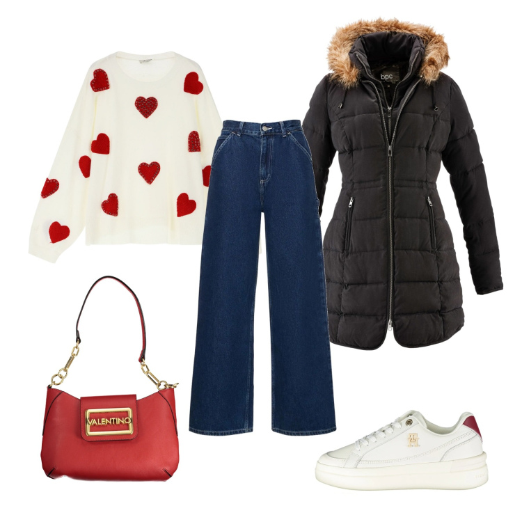 Outfit donna - Total look #2001115. Stile Casual chic per Tutti i giorni. Abbinamento con giacche, maglieria, sneakers, pantaloni, borse a spalla.