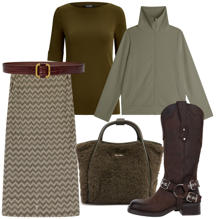 Outfit donna - Bantoa - Black Month. Stile Chic per Tutti i giorni. Abbinamento con stivali, gonne lunghe, felpe, t-shirt, cinture, borse a mano.