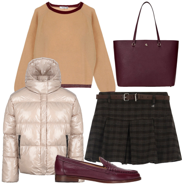 Outfit donna - I mocassini per la stagione. Stile Bon Ton per Scuola/Università. Abbinamento con pullovers, minigonne, mocassini, borse tote, blazer.