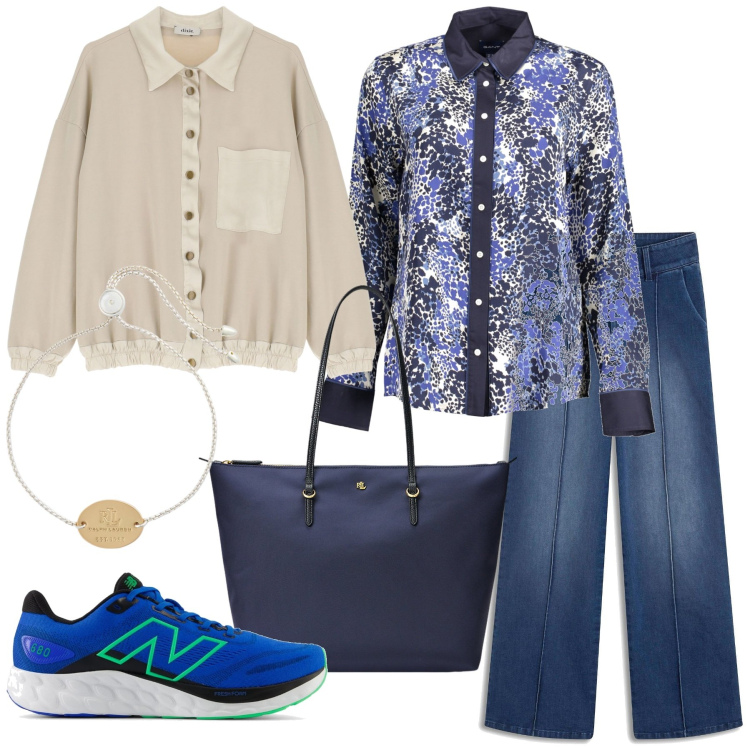 Outfit donna - Bomber versione sporty. Stile Sporty chic per Tutti i giorni. Abbinamento con jeans, sneakers, cappotti, borse tote, braccialetti con ciondoli, camicie.