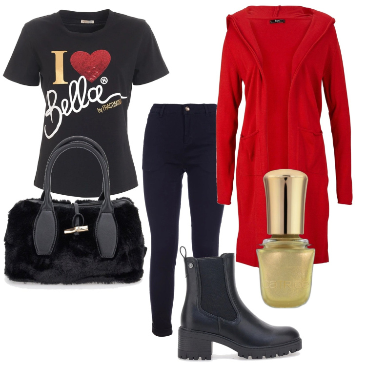 Outfit donna - Sento odore di Nat......... Stile Trendy per Tutti i giorni. Abbinamento con cardigans, smalti, pantaloni, t-shirt, stivaletti chelsea, borse a mano.