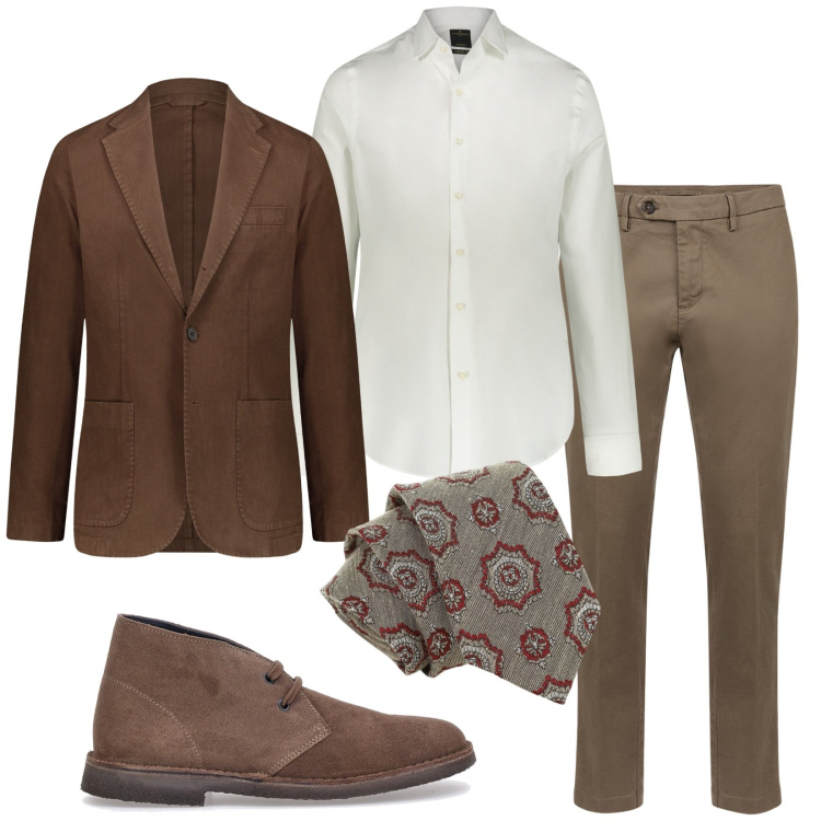 Outfit uomo - In ufficio a modo mio. Stile Business/Elegante per Ufficio. Abbinamento con cravatte, pantaloni chino, camicie, giacche, scarpe stringate.