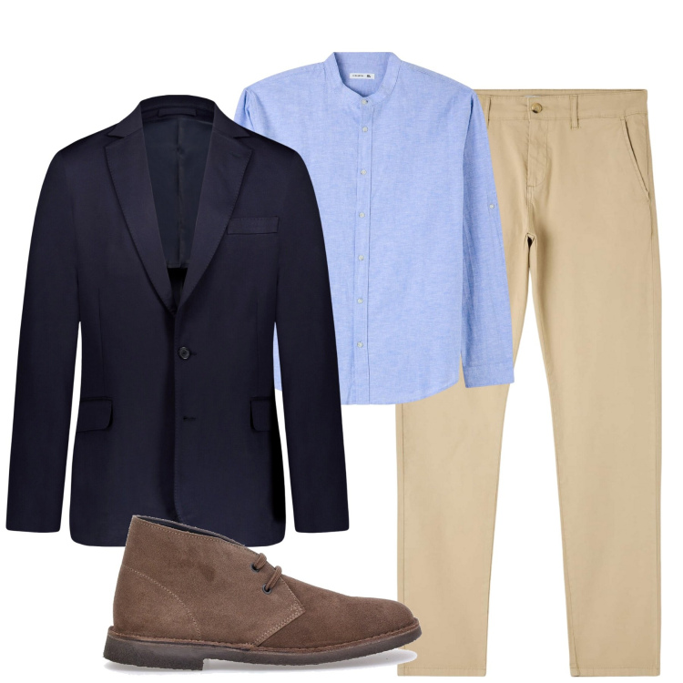 Outfit uomo - Total look #2001888. Stile Urban per Tutti i giorni. Abbinamento con camicie, pantaloni chino, giacche, scarpe stringate.