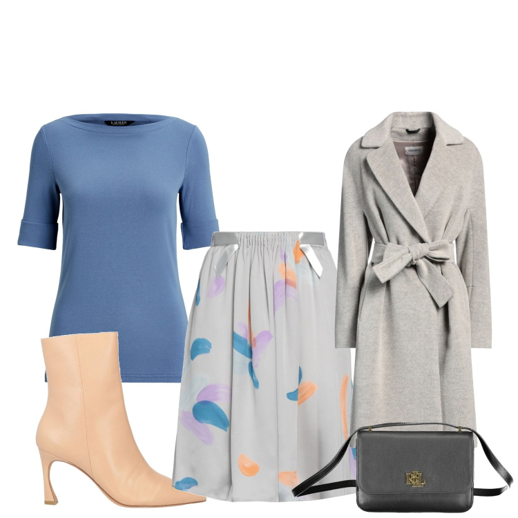 Outfit donna - Tronchetto e longuette. Stile Basic per Serata fuori. Abbinamento con minigonne, cappotti, stivaletti, t-shirt, borse a tracolla.