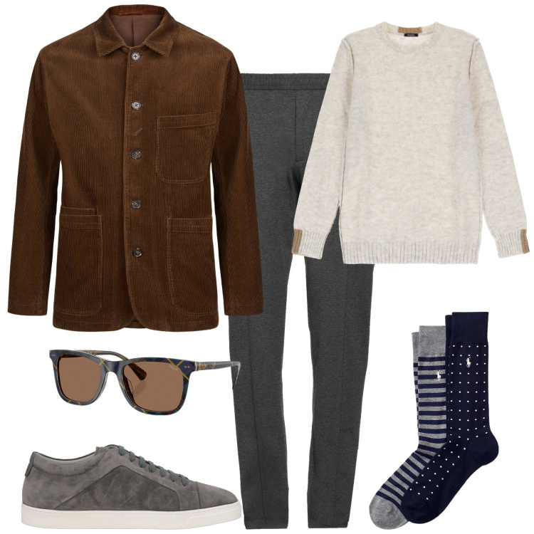 Outfit uomo - La giacca sportiva. Stile Urban per Tutti i giorni. Abbinamento con sneakers, pantaloni, maglieria, calzini, occhiali da sole, giacche.