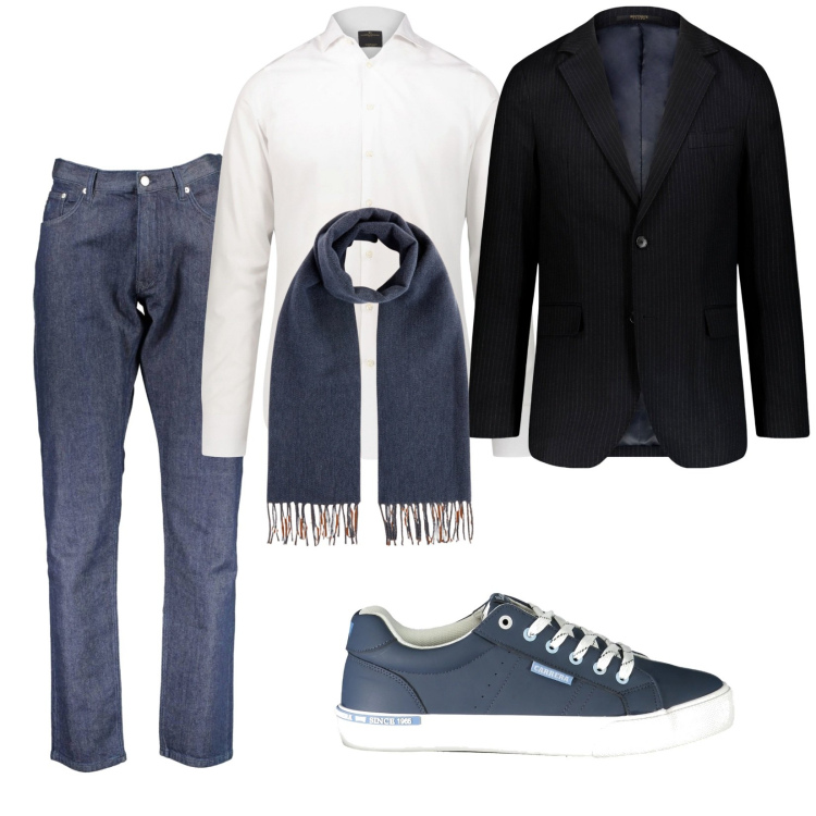 Outfit uomo - Buongiorno amore. Stile Business/Elegante per Tutti i giorni. Abbinamento con giacche, camicie, jeans, sneakers, sciarpe.