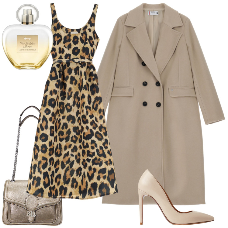 Outfit donna - Ristorante di sera. Stile Chic per Serata fuori. Abbinamento con profumi, cappotti, vestiti midi/longuette, borse a spalla, décolleté.