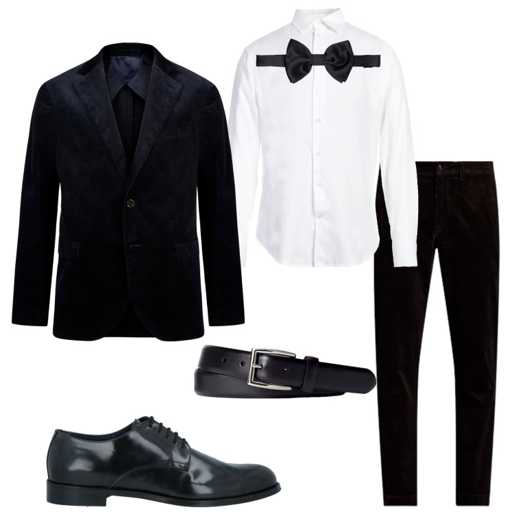 Outfit uomo - Oggi sposi... Stile Business/Elegante per Cerimonia. Abbinamento con camicie, scarpe stringate, cinture, pantaloni, giacche, papillon.