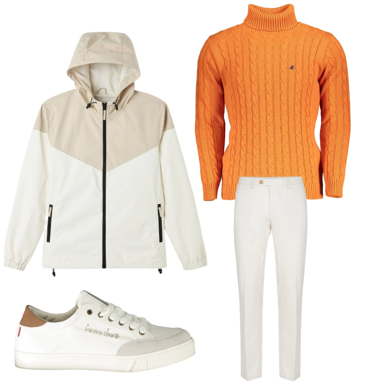 Outfit uomo - Vitamina. Stile Casual per Tutti i giorni. Abbinamento con giacche, pantaloni chino, maglieria, sneakers.
