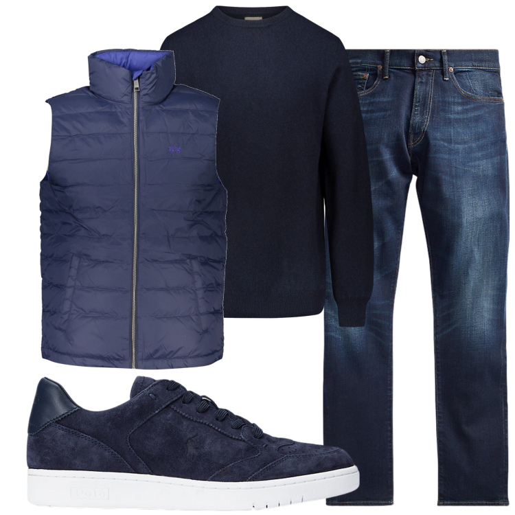 Outfit uomo - Il jeans classico. Stile Casual per Tutti i giorni. Abbinamento con jeans, sneakers, maglieria, giacche.