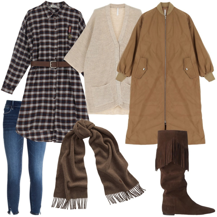 Outfit donna - Caldissima e di classe. Stile Casual per Tutti i giorni. Abbinamento con jeans skinny, blazer, cardigans, vestiti corti, sciarpe, stivali.