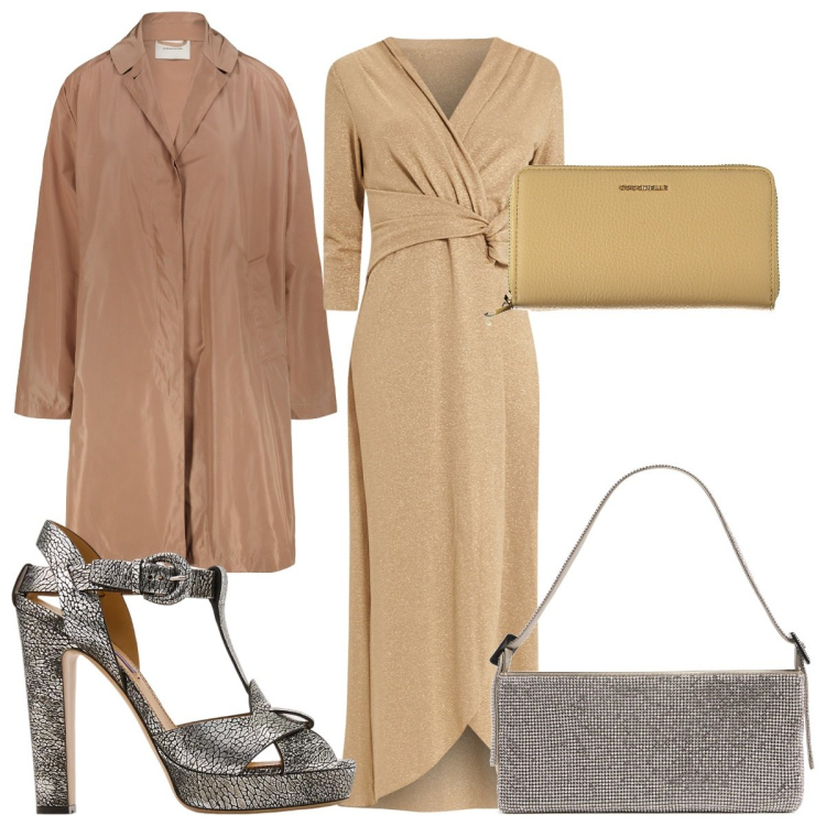 Outfit donna - Total look #2003194. Stile Chic per Cerimonia. Abbinamento con vestiti lunghi, sandali, trench, portafogli, borse a spalla.