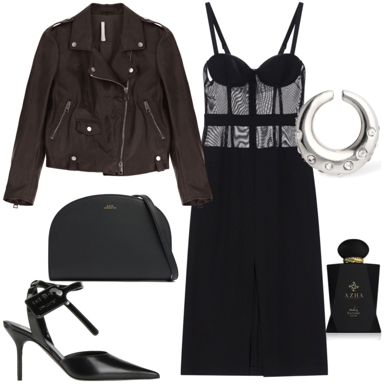 Outfit donna - Sexy serata. Stile Sexy per Serata fuori. Abbinamento con décolleté, profumi, vestiti midi/longuette, giacche, clutch, orecchini.