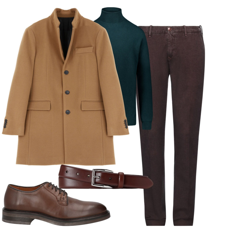 Outfit uomo - City. Stile Urban per Tutti i giorni. Abbinamento con pantaloni chino, scarpe stringate, cappotti, cinture, maglieria.