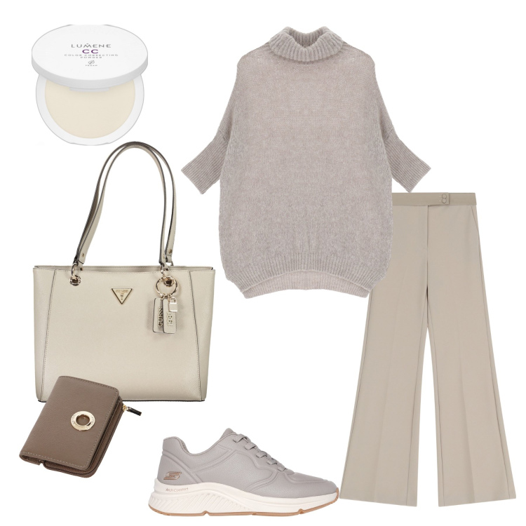 Outfit donna - Total look #2003650. Stile Bon Ton per Ufficio. Abbinamento con ciprie, portafogli, maglieria, pantaloni, sneakers, borse a spalla.