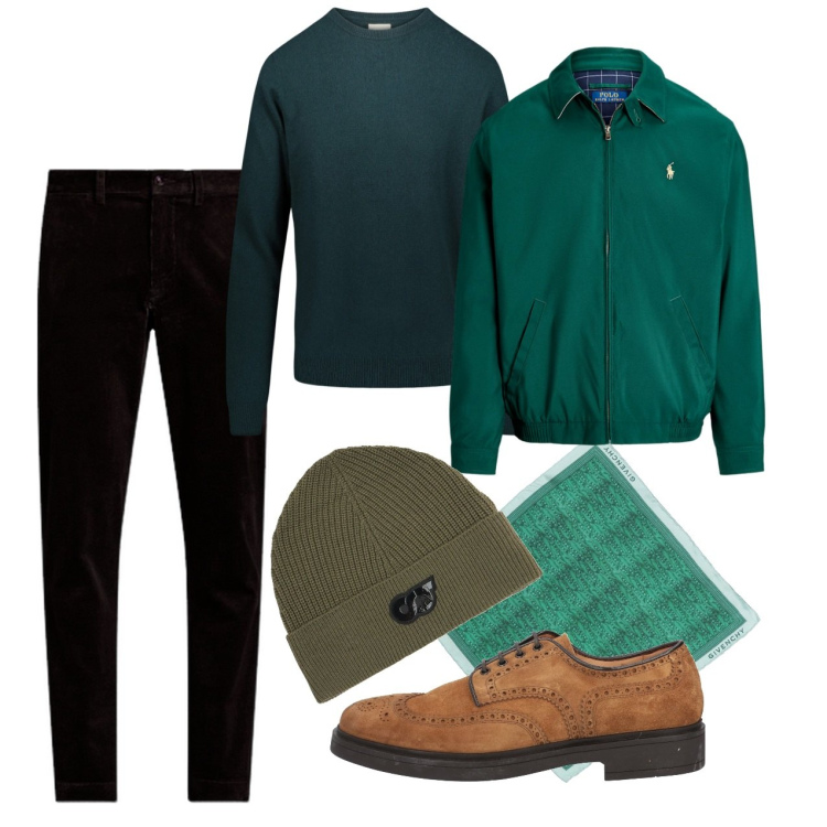 Outfit uomo - Novembre. Stile Trendy per Serata speciale. Abbinamento con scarpe stringate, sciarpe, pantaloni, giacche, maglieria, berretti.