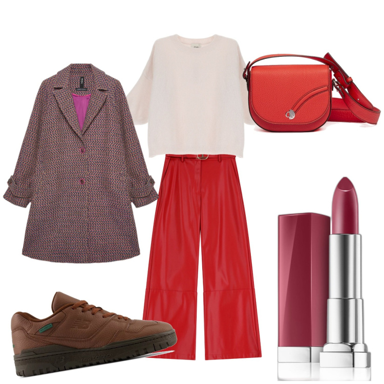 Outfit donna - Total look #2003753. Abbinamento con cappotti, rossetti, pantaloni, sneakers, pullovers, borse a tracolla.