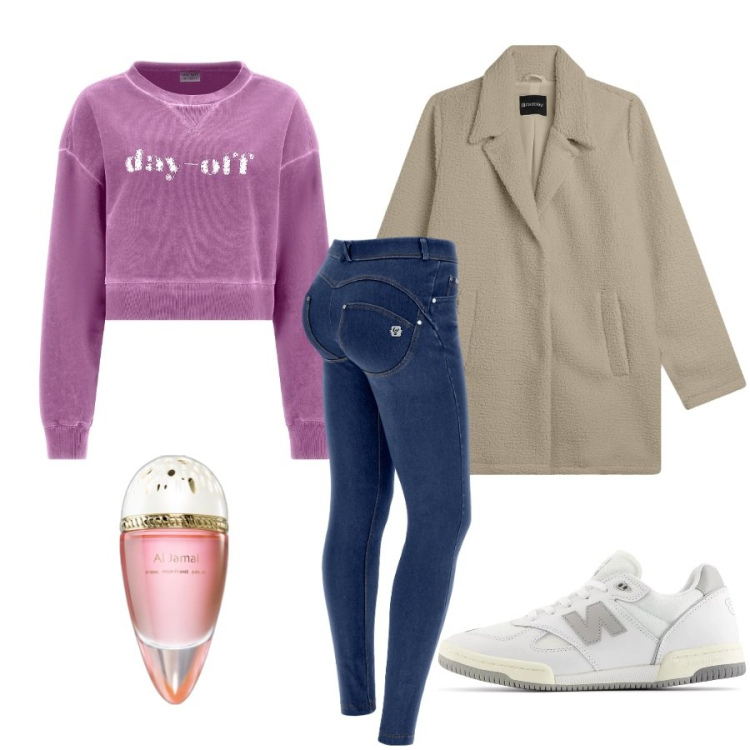 Outfit donna - Un cappotto per novembre. Stile Casual chic per Tutti i giorni. Abbinamento con profumi, sneakers, cappotti, felpe, jeans skinny.
