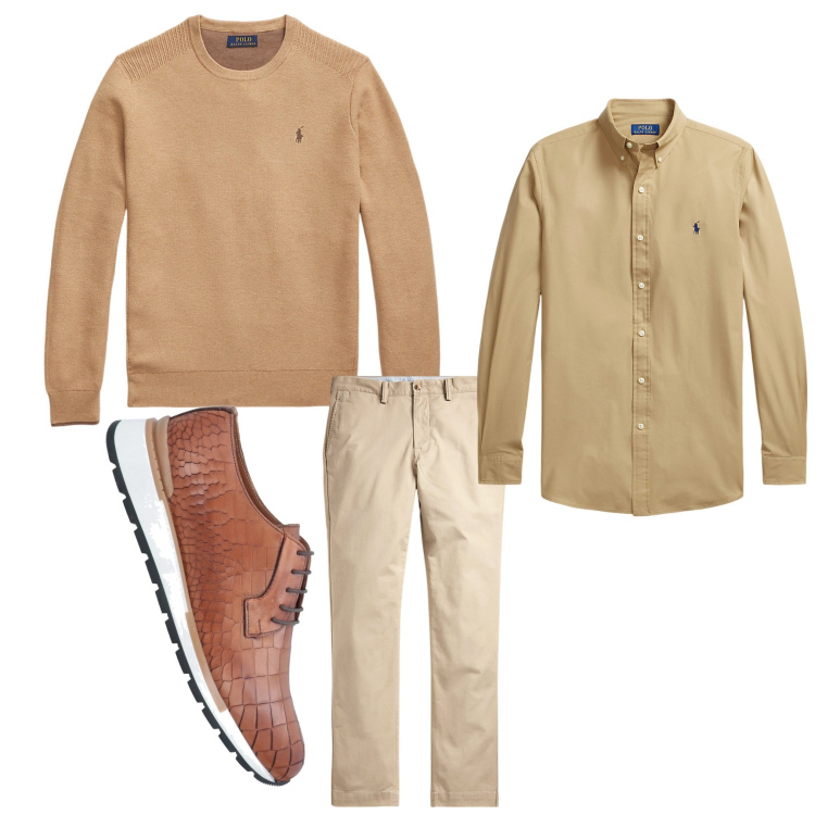 Outfit uomo - Colori delicati. Stile Casual per Tutti i giorni. Abbinamento con scarpe stringate, pantaloni, camicie, maglieria.