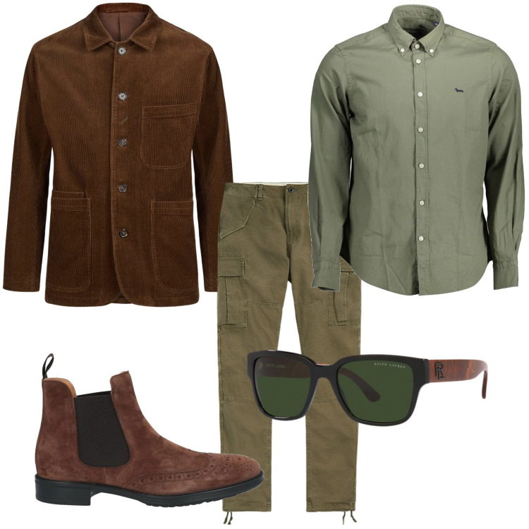 Outfit uomo - Un tocco di stile. Stile Casual per Tutti i giorni. Abbinamento con stivali e stivaletti, pantaloni cargo, occhiali da sole, giacche, camicie.