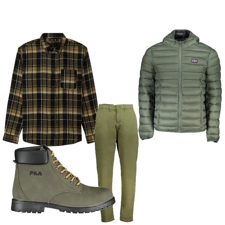 Outfit uomo - Camicia a quadri. Stile Casual per Tutti i giorni. Abbinamento con camicie, giacche, stivali, pantaloni.