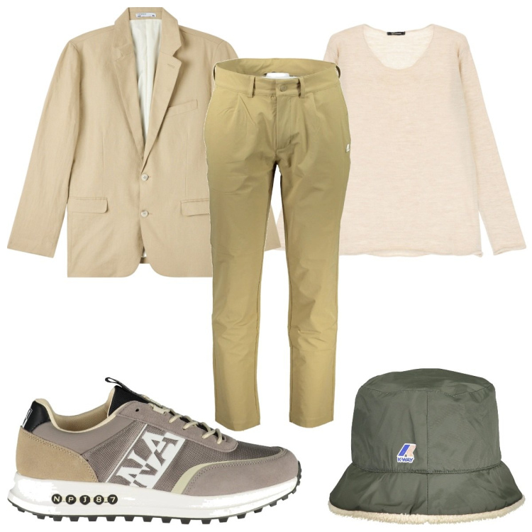 Outfit uomo - Total look #2004329. Stile Casual per Tutti i giorni. Abbinamento con giacche, pullovers, pantaloni, sneakers, cappelli.
