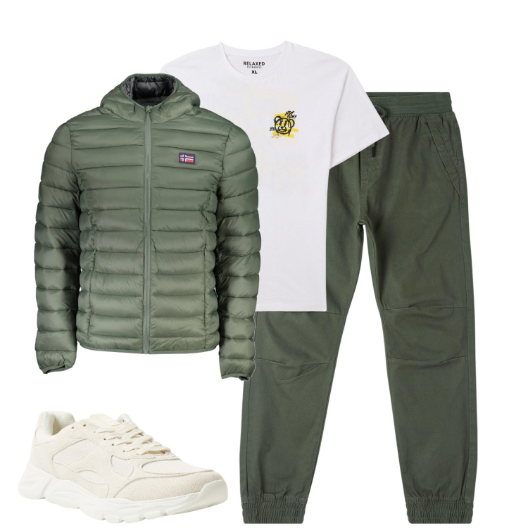Outfit uomo - City. Stile Casual per Tutti i giorni. Abbinamento con pantaloni, sneakers, t-shirt, giacche.