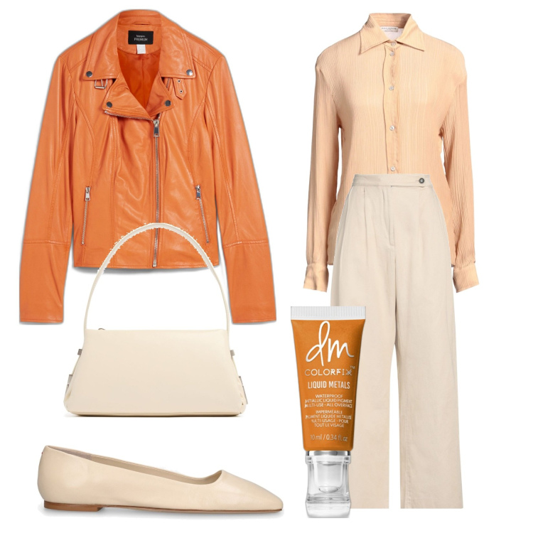 Outfit donna - Total look #2004392. Stile Casual chic per Tutti i giorni. Abbinamento con blazer, pantaloni, camicie, ombretti, ballerine, borse a spalla.