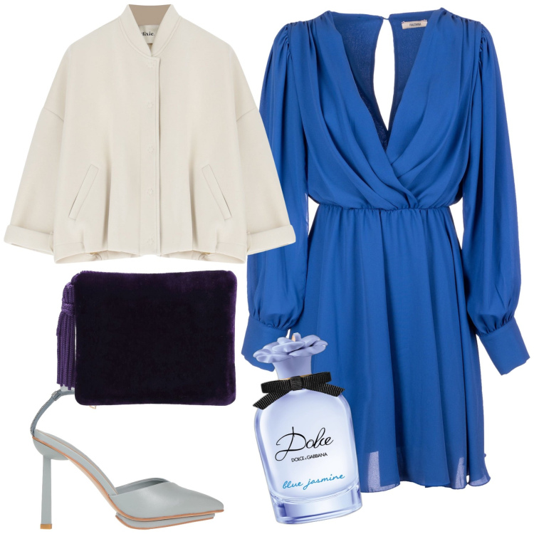 Outfit donna - Che dolce invito. Stile Bon Ton per Cerimonia. Abbinamento con décolleté, profumi, vestiti, bomber, pochette.