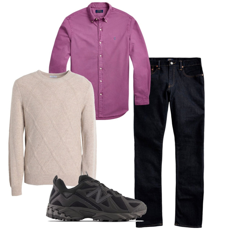 Outfit uomo - Delicato. Stile Casual per Tutti i giorni. Abbinamento con pullovers, sneakers, jeans, camicie.