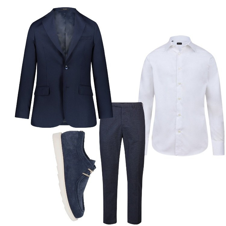 Outfit uomo - Semplice. Stile Business/Elegante per Ufficio. Abbinamento con scarpe stringate, pantaloni, giacche, camicie.