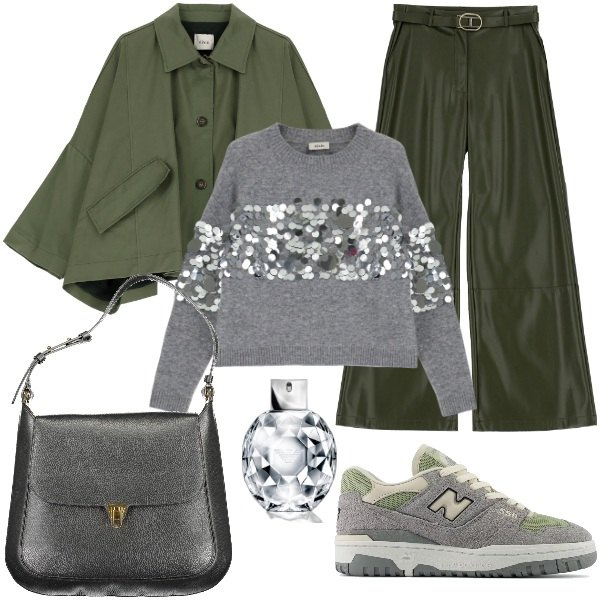 Outfit donna - Total look #2004670. Stile Casual chic per Serata fuori. Abbinamento con profumi, sneakers, pantaloni, pullovers, blazer, borse a spalla.