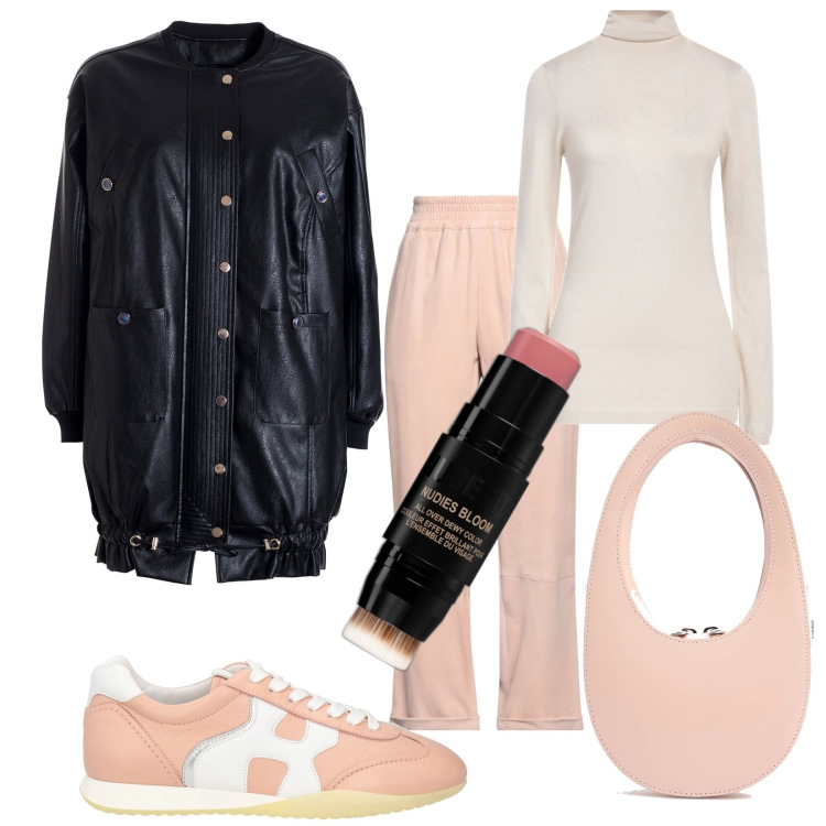 Outfit donna - Semplicemente. Stile Basic per Tutti i giorni. Abbinamento con maglieria, pantaloni, sneakers, ombretti, blazer, borse a mano.