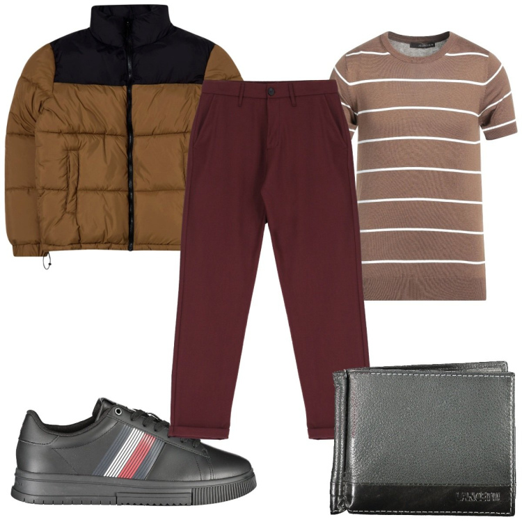 Outfit uomo - Total look #2005368. Stile Casual per Tutti i giorni. Abbinamento con pullovers, giacche, pantaloni, portafogli, sneakers.