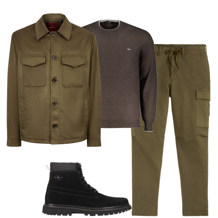 Outfit uomo - City. Stile Urban per Tutti i giorni. Abbinamento con stivali e stivaletti, pantaloni cargo, giacche, pullovers.