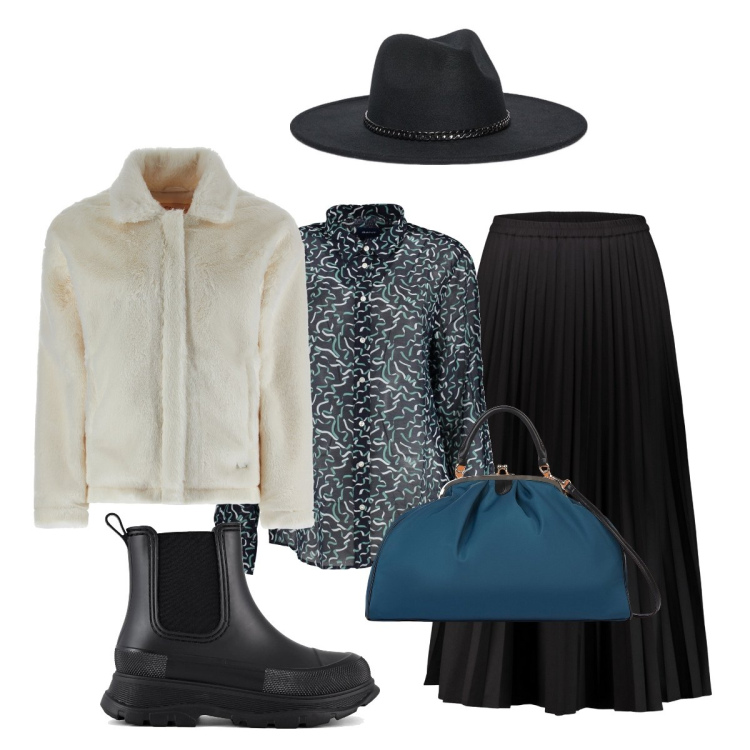 Outfit donna - Borsalino a novembre. Stile Bon Ton per Tutti i giorni. Abbinamento con cappotti, stivali, gonne lunghe, camicie, borse a spalla, cappelli.