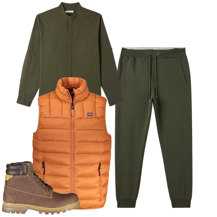 Outfit uomo - Weekend. Stile Casual per Tutti i giorni. Abbinamento con camicie, pantaloni, giacche, stivali.