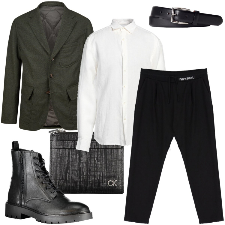 Outfit uomo - Trendy con gli anfibi. Stile Trendy per Serata speciale. Abbinamento con camicie, pantaloni, cinture, giacche, stivali, portafogli.